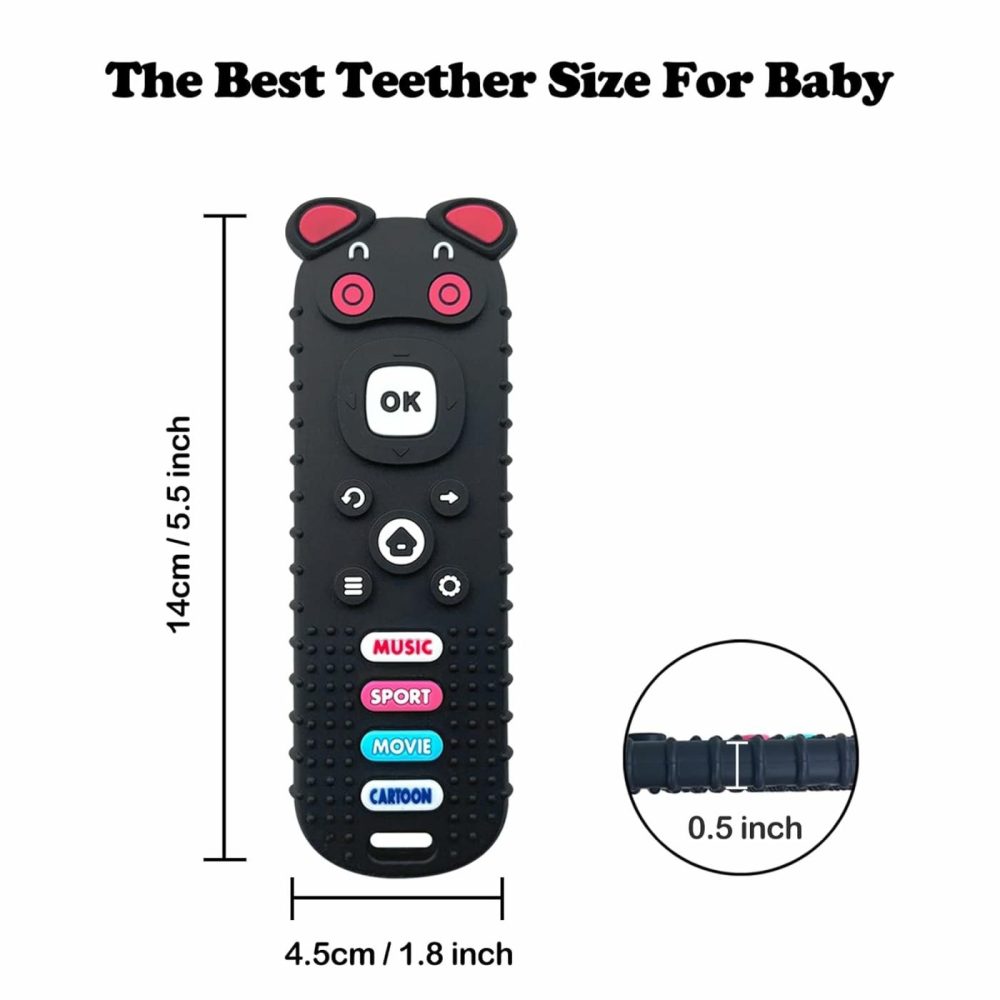 1-Pack Silicone Baby Teething Toys  Tv Remote Teethers For 6-12-18 Months Infant  Fire Remote Control Shape Toddlers Silicone Teethers  Chew Toys For Boys And Girls (Pig Rc-1 Pack)  |  Teethers All Toys Pig RC-1 pack