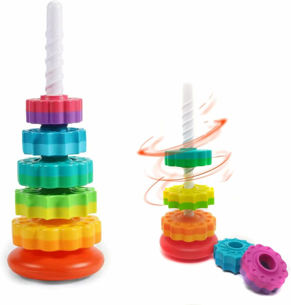 (1 Pcs) Spinning Stacking Toys,Spin Toys For Toddlers 1-3,Strong Abs Plastic,Rainbow Spin Tower,Autism Spin Stack Toys,Suitable For Gifts For Boys And Girls…  |  Sorting & Stacking Toys All Toys Sorting & Stacking Toys