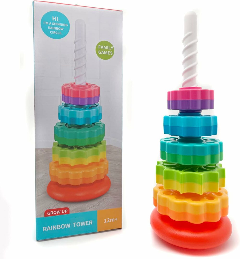 (1 Pcs) Spinning Stacking Toys,Spin Toys For Toddlers 1-3,Strong Abs Plastic,Rainbow Spin Tower,Autism Spin Stack Toys,Suitable For Gifts For Boys And Girls…  |  Sorting & Stacking Toys All Toys Sorting & Stacking Toys