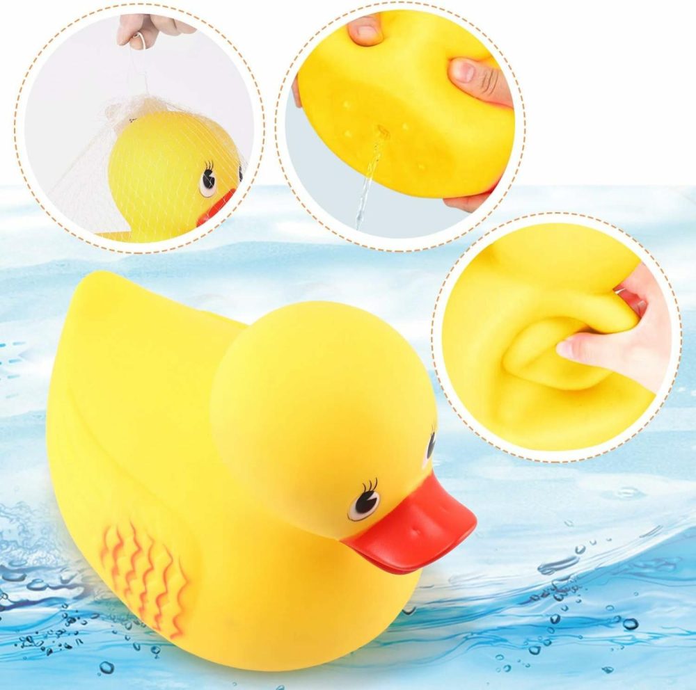 10″ Jumbo Classic Yellow Rubber Duck Bathtime Toy  Floating Fun Pool Preschool Bathtub Toy  Giant Flexible Large Yellow Duck For Kids  |  Bath Toys All Toys Bath Toys