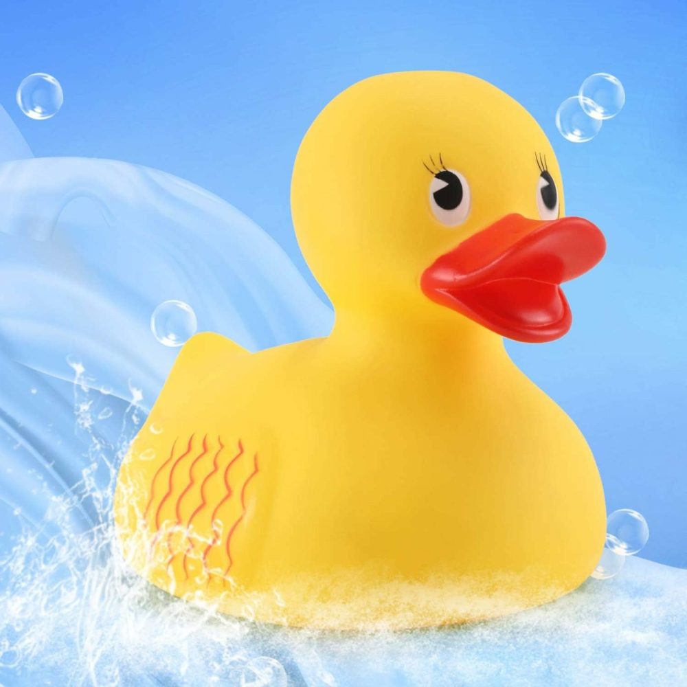 10″ Jumbo Classic Yellow Rubber Duck Bathtime Toy  Floating Fun Pool Preschool Bathtub Toy  Giant Flexible Large Yellow Duck For Kids  |  Bath Toys All Toys Bath Toys