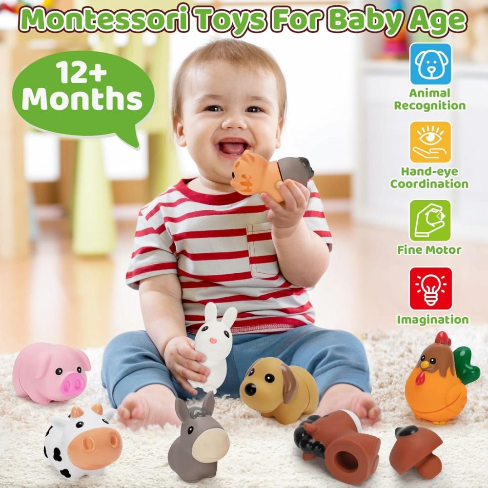 10 Pack Farm Animal Matching Toys  Montessori Gifts For 1-3 Year Old Toddlers  |  Sorting & Stacking Toys All Toys Sorting & Stacking Toys