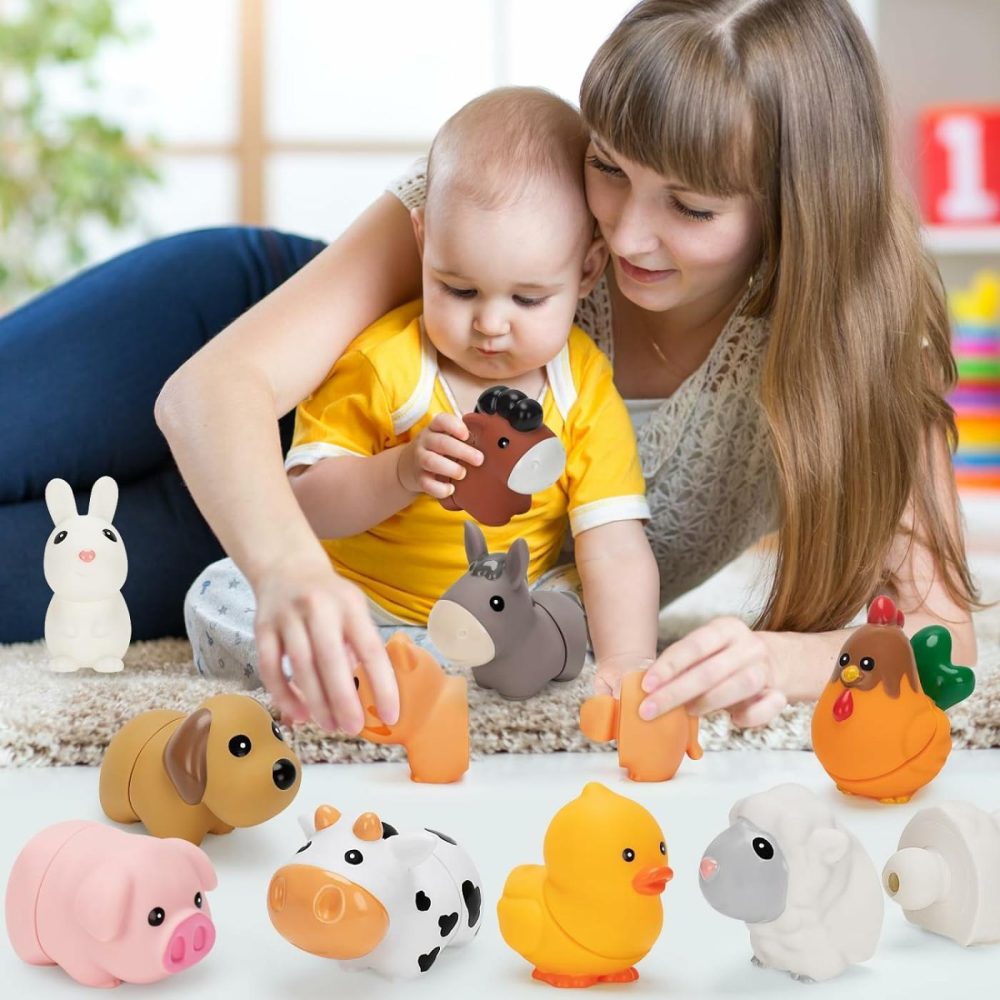 10 Pack Farm Animal Matching Toys  Montessori Gifts For 1-3 Year Old Toddlers  |  Sorting & Stacking Toys All Toys Sorting & Stacking Toys