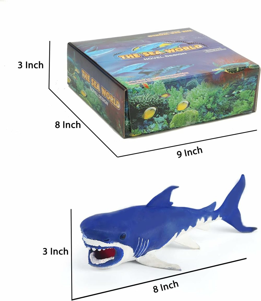 10 Pack Shark Toys,8″ Soft And Stretchy Realistic Shark Toy Set,Floating Bathtub Toys And Birthday Party Favors For Boys Girls Kids  |  Bath Toys All Toys Bath Toys