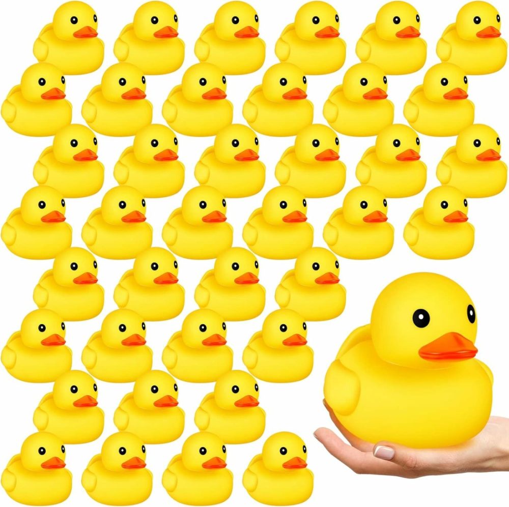 10 Pcs 5 Inches Large Yellow Rubber Ducks Bulk Large Duck Bath Toy Squeak Rubber Duckie Bathtub Floating Bath Duck For Birthday Party Decoration Gift Swimming Pool  |  Bath Toys All Toys Bath Toys