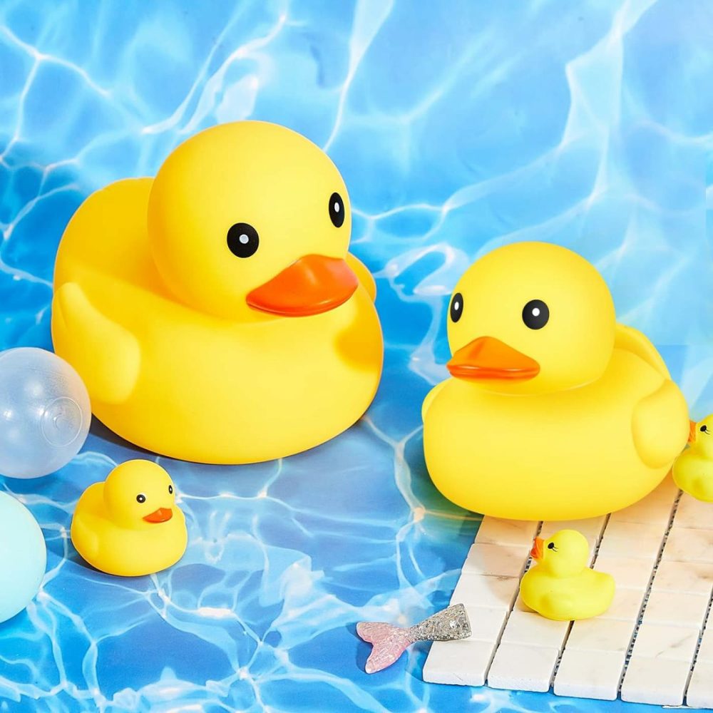 10 Pcs 5 Inches Large Yellow Rubber Ducks Bulk Large Duck Bath Toy Squeak Rubber Duckie Bathtub Floating Bath Duck For Birthday Party Decoration Gift Swimming Pool  |  Bath Toys All Toys Bath Toys