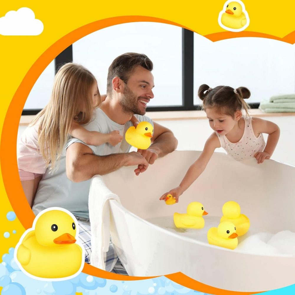 10 Pcs 5 Inches Large Yellow Rubber Ducks Bulk Large Duck Bath Toy Squeak Rubber Duckie Bathtub Floating Bath Duck For Birthday Party Decoration Gift Swimming Pool  |  Bath Toys All Toys Bath Toys