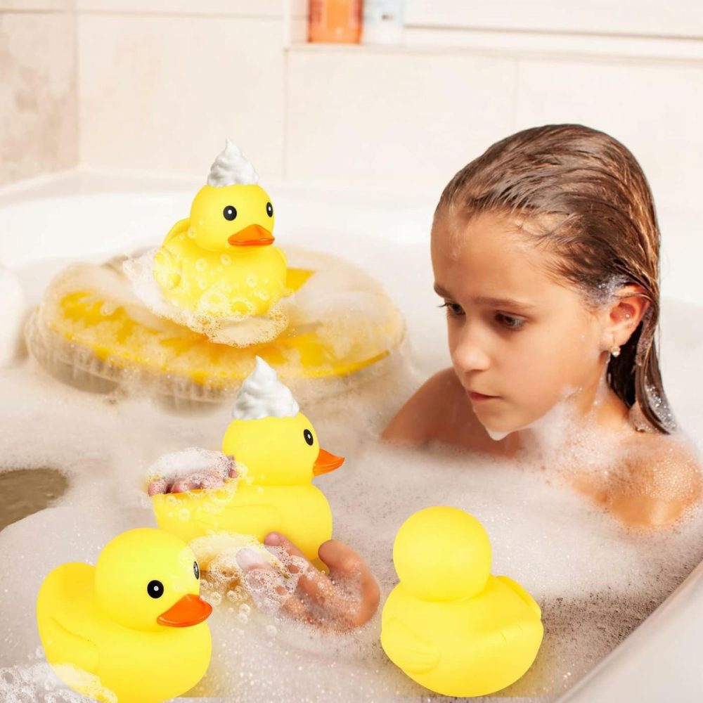 10 Pcs 5 Inches Large Yellow Rubber Ducks Bulk Large Duck Bath Toy Squeak Rubber Duckie Bathtub Floating Bath Duck For Birthday Party Decoration Gift Swimming Pool  |  Bath Toys All Toys Bath Toys