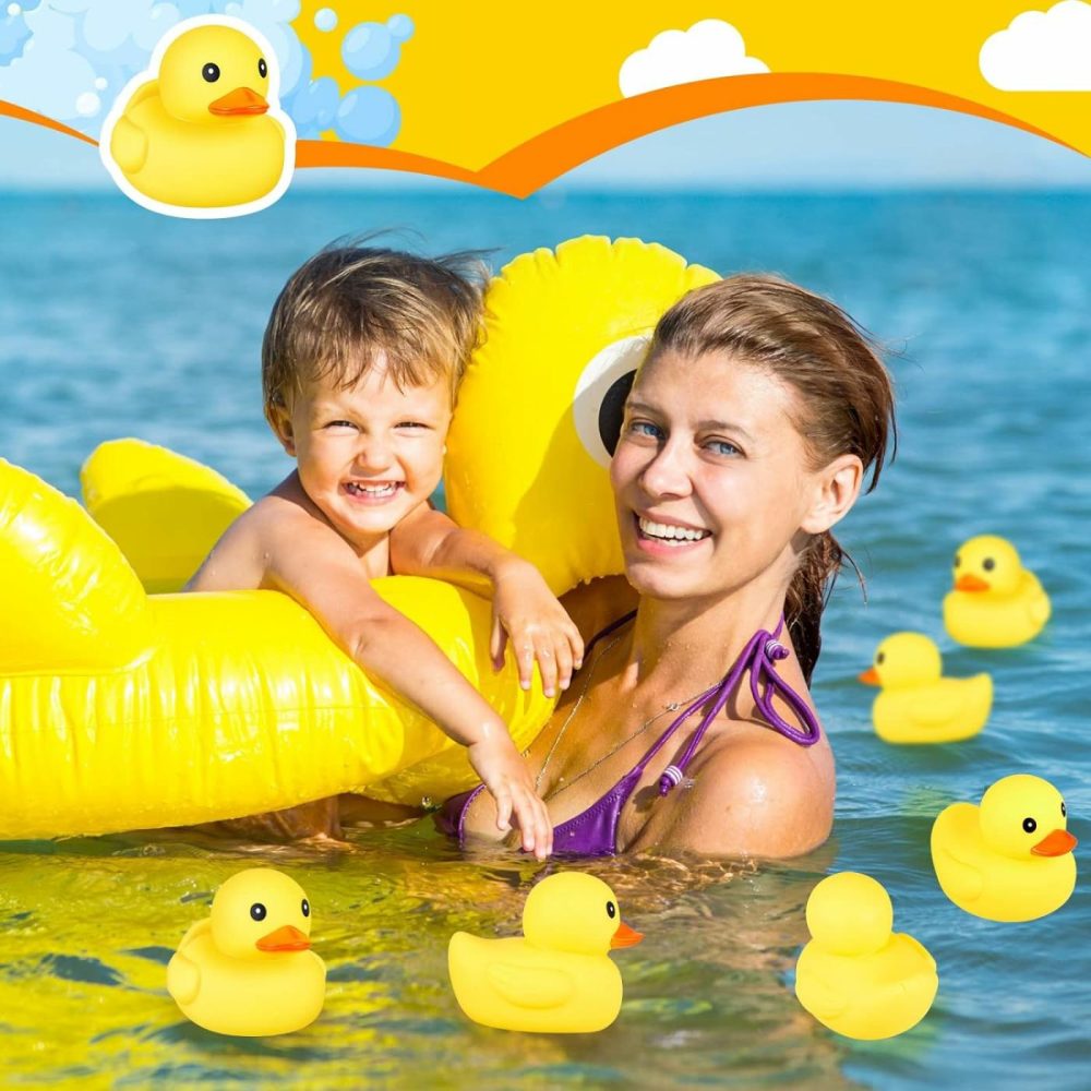 10 Pcs 5 Inches Large Yellow Rubber Ducks Bulk Large Duck Bath Toy Squeak Rubber Duckie Bathtub Floating Bath Duck For Birthday Party Decoration Gift Swimming Pool  |  Bath Toys All Toys Bath Toys