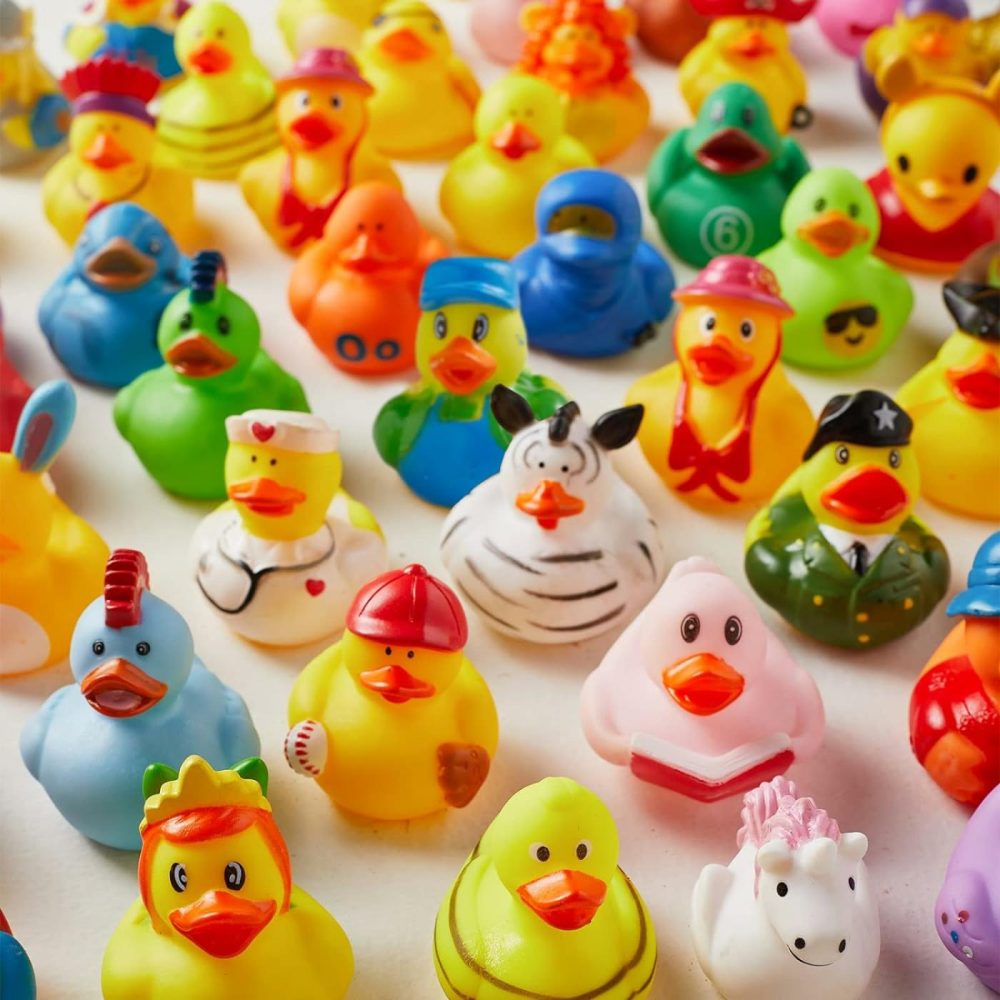 100 Pack Rubber Duck For Jeeps Ducking – 2″ Bulk Floater Duck For Kids – Baby Bath Toy Assortment – Party Favors  Bath Time  Birthdays  And More (100 Varieties)  |  Bath Toys All Toys Bath Toys