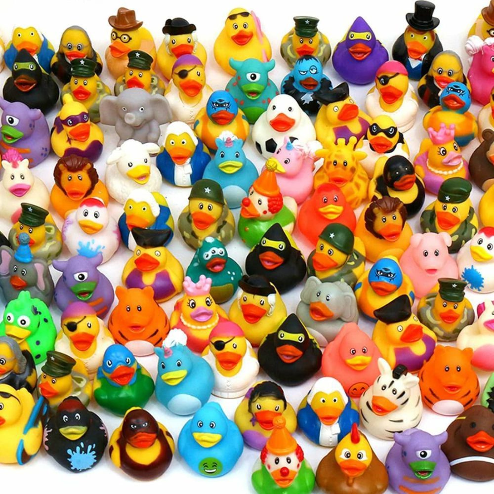 100 Pack Rubber Duck For Jeeps Ducking – 2″ Bulk Floater Duck For Kids – Baby Bath Toy Assortment – Party Favors  Birthdays  Bath Time  And More (50 Varieties)  |  Bath Toys All Toys Bath Toys