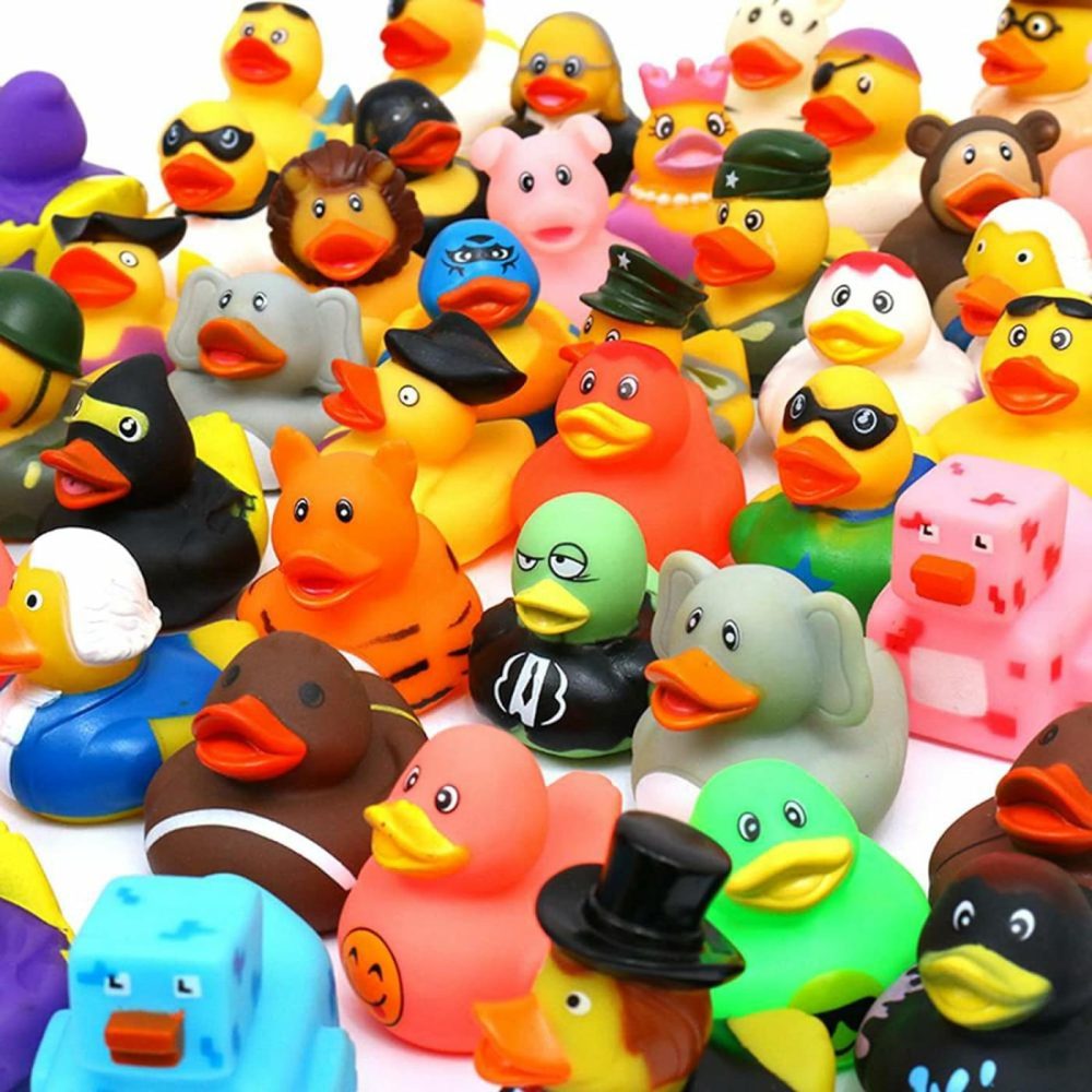 100 Pack Rubber Duck For Jeeps Ducking – 2″ Bulk Floater Duck For Kids – Baby Bath Toy Assortment – Party Favors  Birthdays  Bath Time  And More (50 Varieties)  |  Bath Toys All Toys Bath Toys