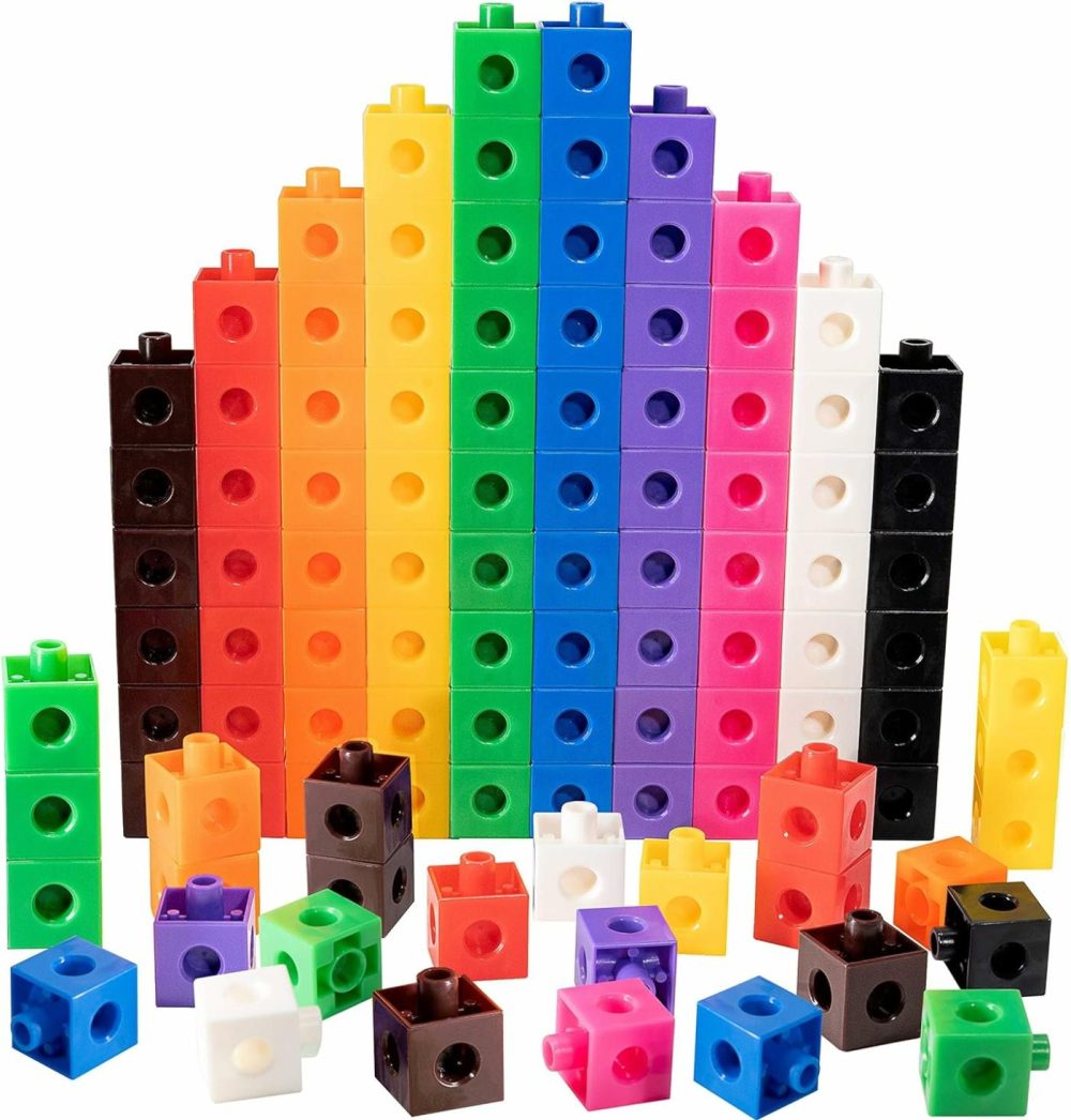 100 Piece Linking Cubes Set  Counting Blocks  Stem  Connecting Blocks  Math Link Cubes  Math Manipulatives  Educational Toys For 5 Year Old  |  Sorting & Stacking Toys All Toys Sorting & Stacking Toys