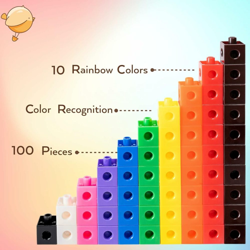 100 Piece Linking Cubes Set  Counting Blocks  Stem  Connecting Blocks  Math Link Cubes  Math Manipulatives  Educational Toys For 5 Year Old  |  Sorting & Stacking Toys All Toys Sorting & Stacking Toys