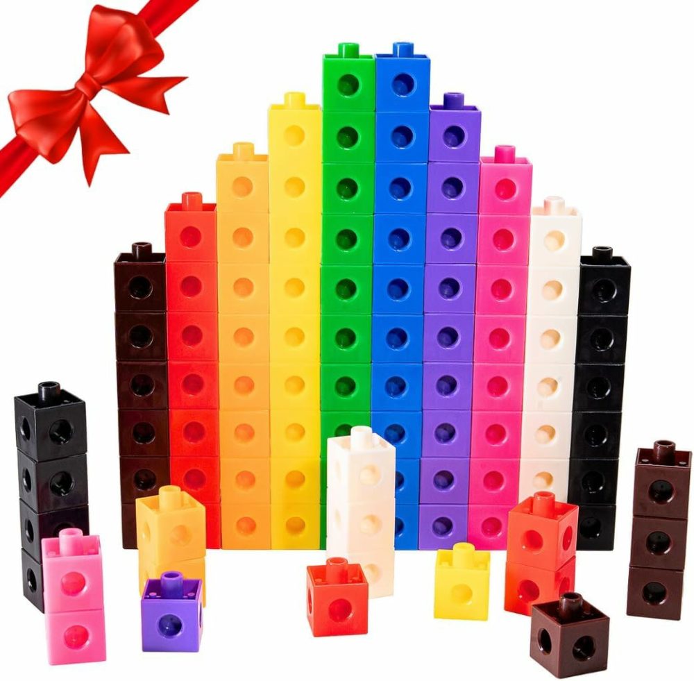 100 Piece Linking Cubes Set  Counting Blocks  Stem  Connecting Blocks  Math Link Cubes  Math Manipulatives  Educational Toys For 5 Year Old  |  Sorting & Stacking Toys All Toys Sorting & Stacking Toys