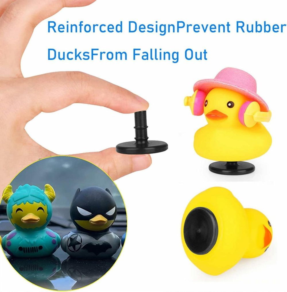 10Pcs Duck Plug – Rubber Duck Mount,Flock Locker Rubber Duck Holder For Jeep Dash And Fixed Display,Gift For Jeep Loverincludes Double Sided Stickers Inside （Excluding Rubber Duck） (Black-10Pcs)  |  Bath Toys All Toys Bath Toys