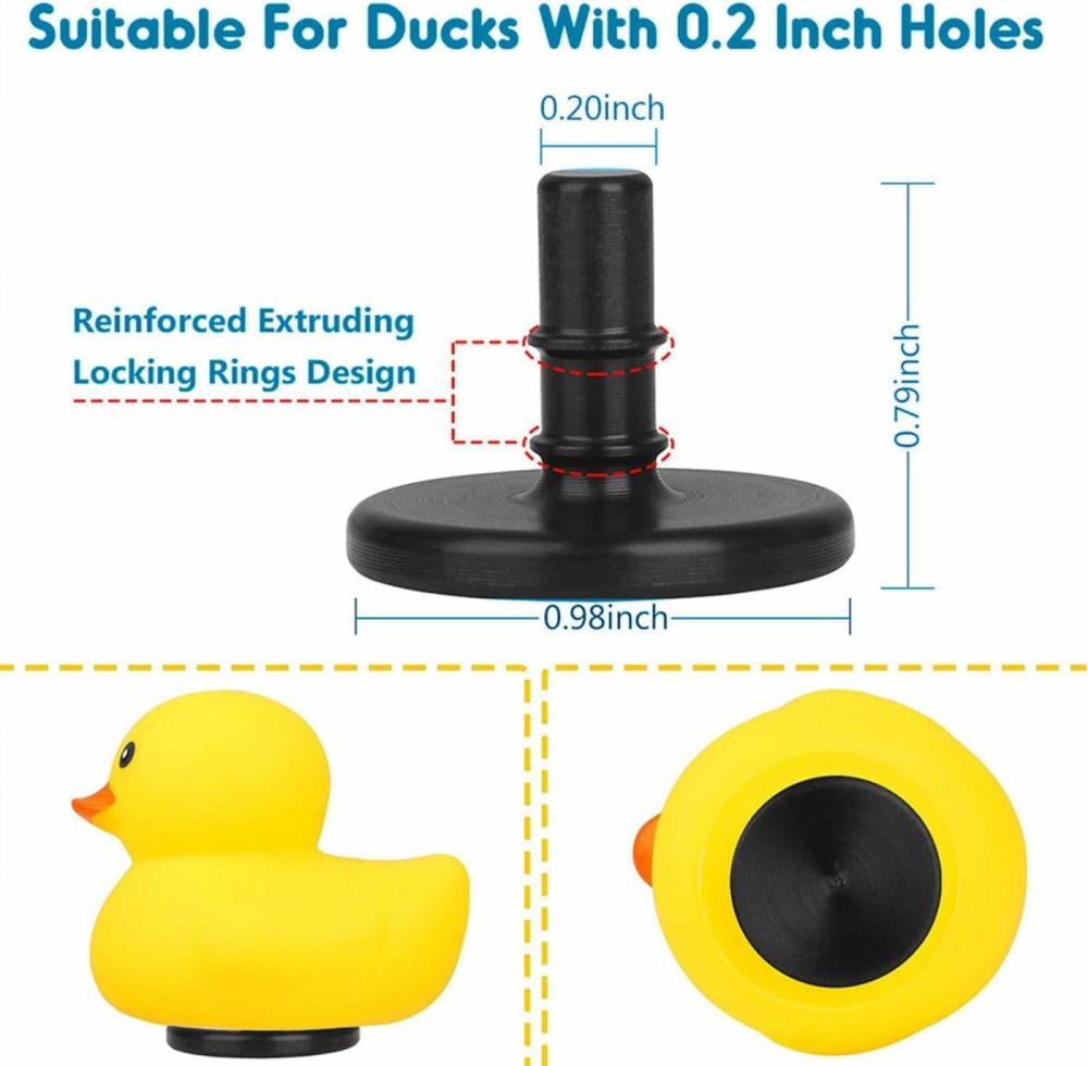 10Pcs Duck Plug – Rubber Duck Mount,Flock Locker Rubber Duck Holder For Jeep Dash And Fixed Display,Gift For Jeep Loverincludes Double Sided Stickers Inside （Excluding Rubber Duck） (Black-10Pcs)  |  Bath Toys All Toys Bath Toys