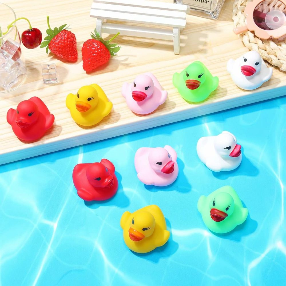 12 Packs Light Up Rubber Ducks Glow Bath Toys Flashing Ducks For Bath For Teens On Birthday Easter Christmas Shower Pool Bath Toys Preschool Bathtub Bathroom (Cute Color)  |  Bath Toys All Toys Bath Toys