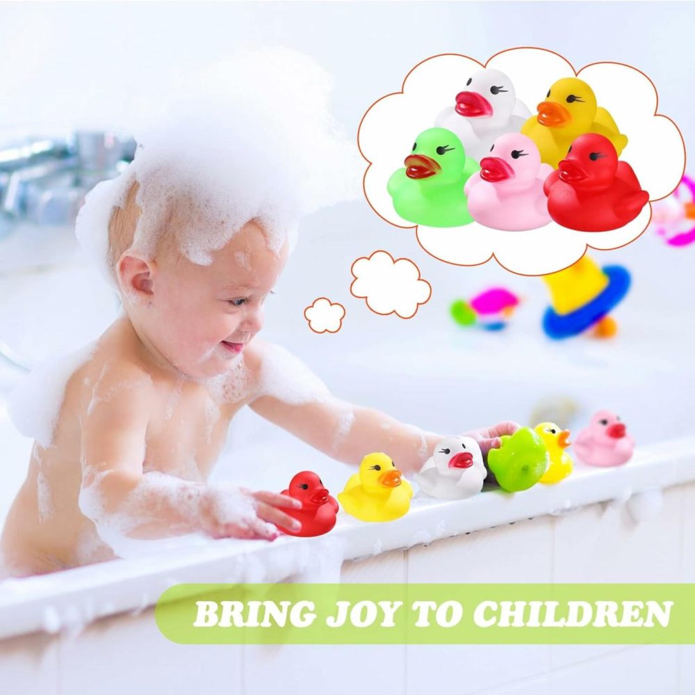 12 Packs Light Up Rubber Ducks Glow Bath Toys Flashing Ducks For Bath For Teens On Birthday Easter Christmas Shower Pool Bath Toys Preschool Bathtub Bathroom (Cute Color)  |  Bath Toys All Toys Bath Toys