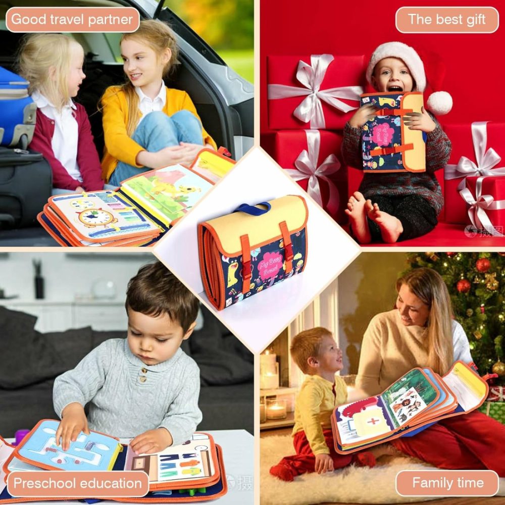 12 Pages Busy Board For Toddlers 3，Learning Fine Motor Skills，Preschool Learning，Travel Toy For Boys Girls  Busy Book For Toddlers Gifts  Montessori Toys With Life Skill  Alphabet  Number Etc.  |  Sorting & Stacking Toys All Toys Sorting & Stacking Toys