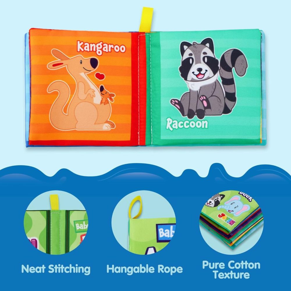 12 Pcs Bath Books  Nontoxic Fabric Soft Crinkly Cloth Books  Waterproof  Bathtub Pool And Early Education First Toys For Infant Newborn Baby Toddlers Kids Birthday Gifts  |  Bath Toys All Toys Bath Toys