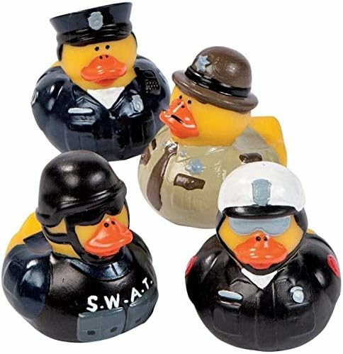 12 Police Rubber Ducks – Police Party Favors For Kids And Adults  Police Party Decorations  Birthday Party Supplies  Cops And Robbers Role Play – Police Appreciation Party Theme  |  Bath Toys All Toys Bath Toys