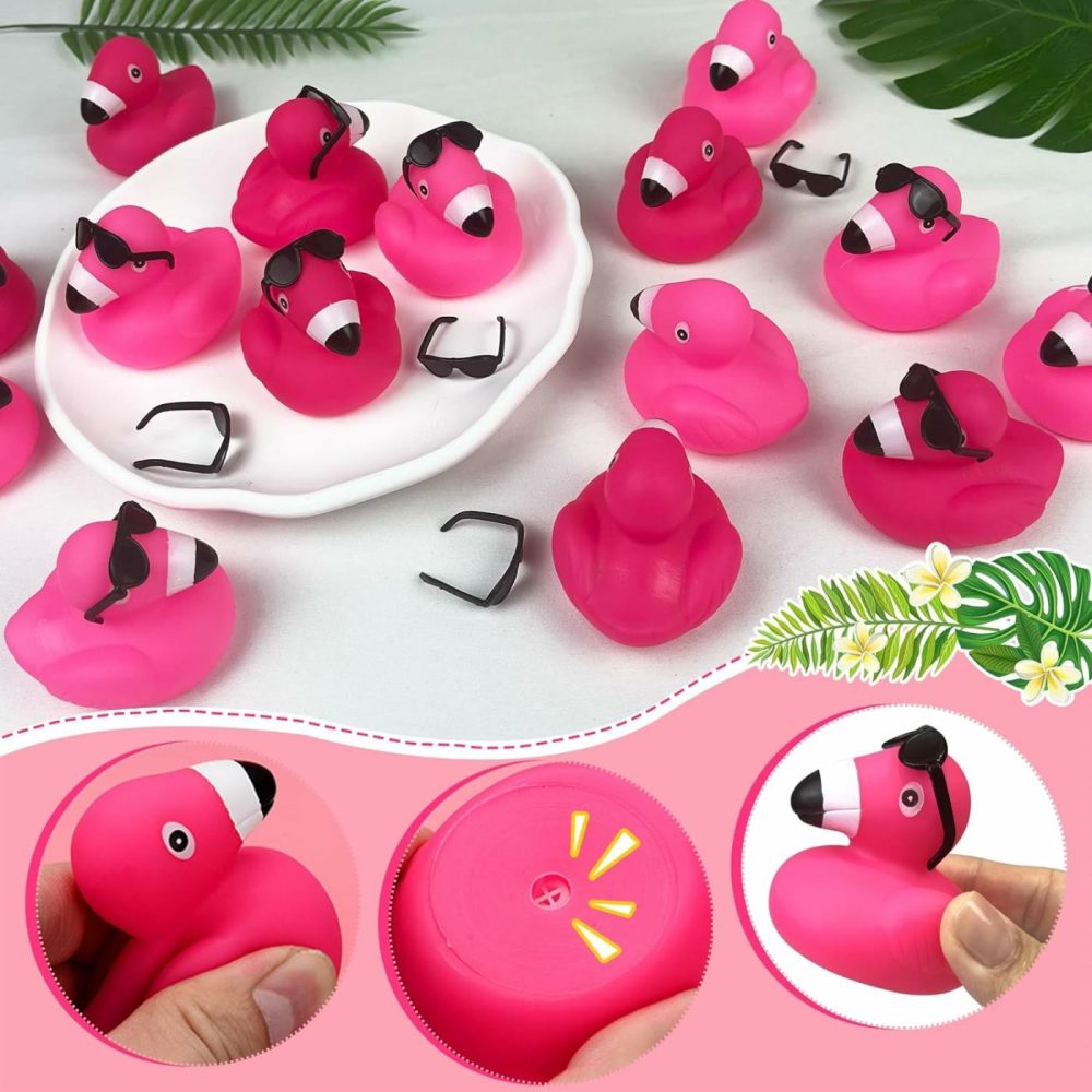 12 Set Hot Pink Rubber Ducks Bulk Pink Bath Toys For Baby Shower Birthday Party Favors Classroom Prizes  |  Bath Toys All Toys Bath Toys