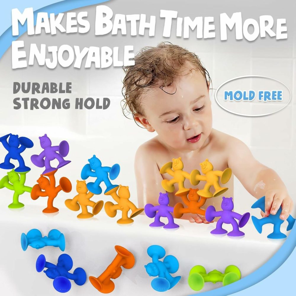 12Pcs Baby Bath Toys  Toddler Bath Toys For Kid Bathtub Toys For Toddlers Baby Sensory Toys For Motor Skill Development Suction Cup Toys Montessori Toys For Gift  |  Bath Toys All Toys Bath Toys