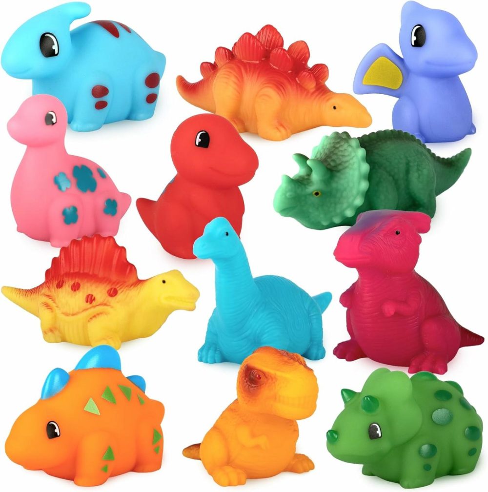 12Pcs No Hole Dinosaur Bath Toys For Toddlers 1-3  Bpa Free And Mold Free Baby Shower Bathtub Pool Water Toys For Birthday Christmas Easter  |  Bath Toys All Toys Bath Toys