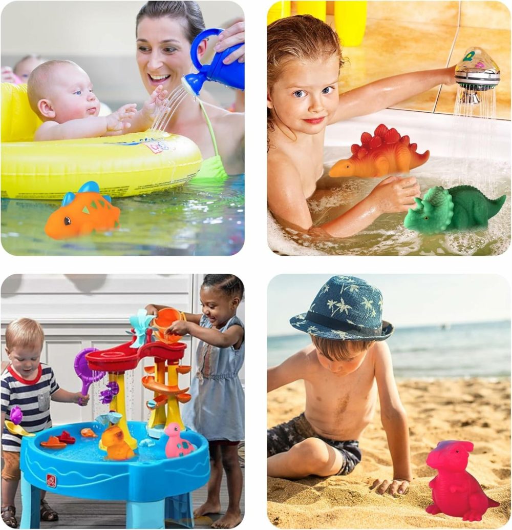 12Pcs No Hole Dinosaur Bath Toys For Toddlers 1-3  Bpa Free And Mold Free Baby Shower Bathtub Pool Water Toys For Birthday Christmas Easter  |  Bath Toys All Toys Bath Toys