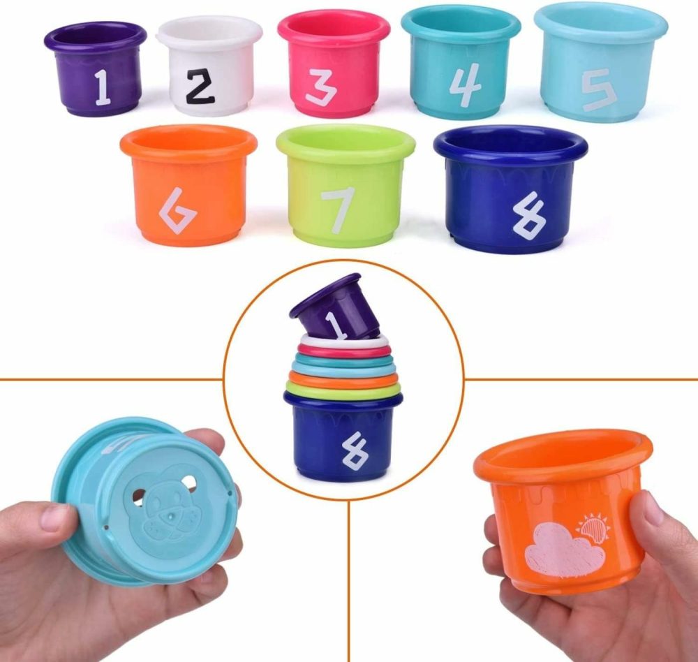 16Pcs Bath Toys For Toddlers  Flower Waterfall Water Station Garden Squirter Toys  Stacking Cups Watering Can Shower Toy,Fun Bath Time Toys For Kids Girls And Boys Age 1-5  |  Bath Toys All Toys Bath Toys