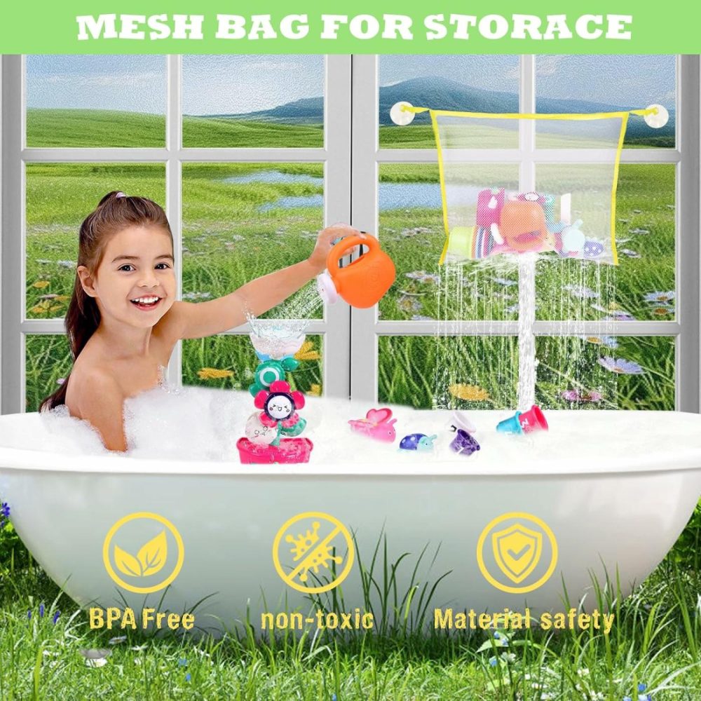 16Pcs Bath Toys For Toddlers  Flower Waterfall Water Station Garden Squirter Toys  Stacking Cups Watering Can Shower Toy,Fun Bath Time Toys For Kids Girls And Boys Age 1-5  |  Bath Toys All Toys Bath Toys