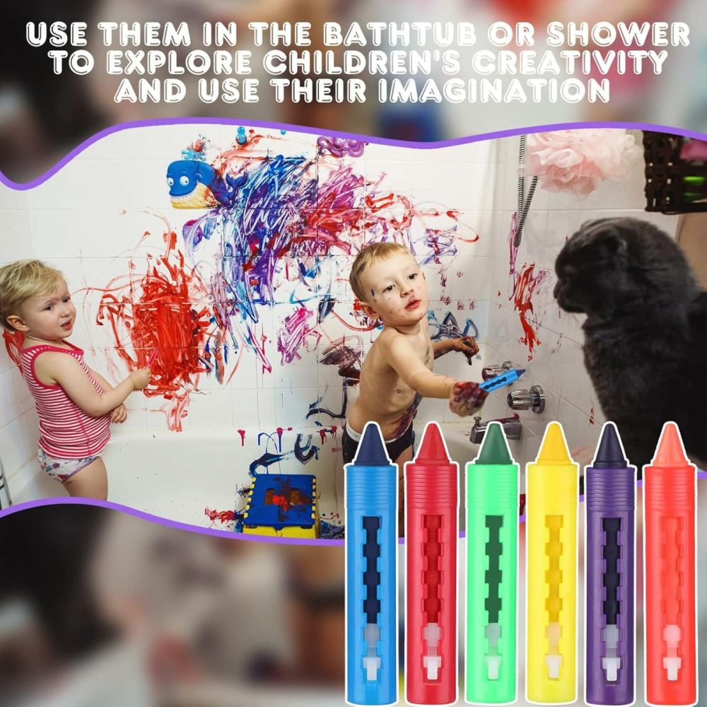 18 Pieces Bath Crayons Bathtub Crayons Washable Easy Clean Bathtime Crayons Colorful Bathtub Markers Toys Shower Crayons Bath Paint For Toddlers Kids  |  Bath Toys All Toys Bath Toys