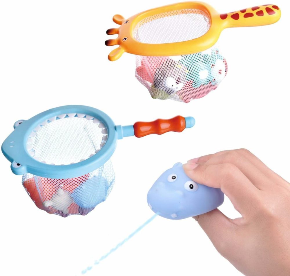 18Pcs Baby Bath Toys With Soft Cute Ocean Animals Bath Squirters And Fishing Net  Water Toys For Kids  |  Bath Toys All Toys Bath Toys