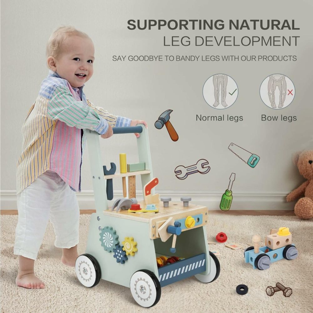 2-In-1 Baby Push Walker – Wooden Push Walker And Tool Toy For Babies – Toddler Learning Activity Walker For Girls Boys 1-3 Years – Educational And Sturdy Construction  |  Push & Pull Toys All Toys Push & Pull Toys