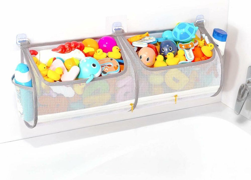 2-In-1 Bath Toy Storage Double Capacity Bath Toy Holder Helps Bath Toy Storage For Tub Classification  Bath Toy Organizer For Tub For Kids To Easily Take Favorite Toys  |  Bath Toys All Toys Bath Toys