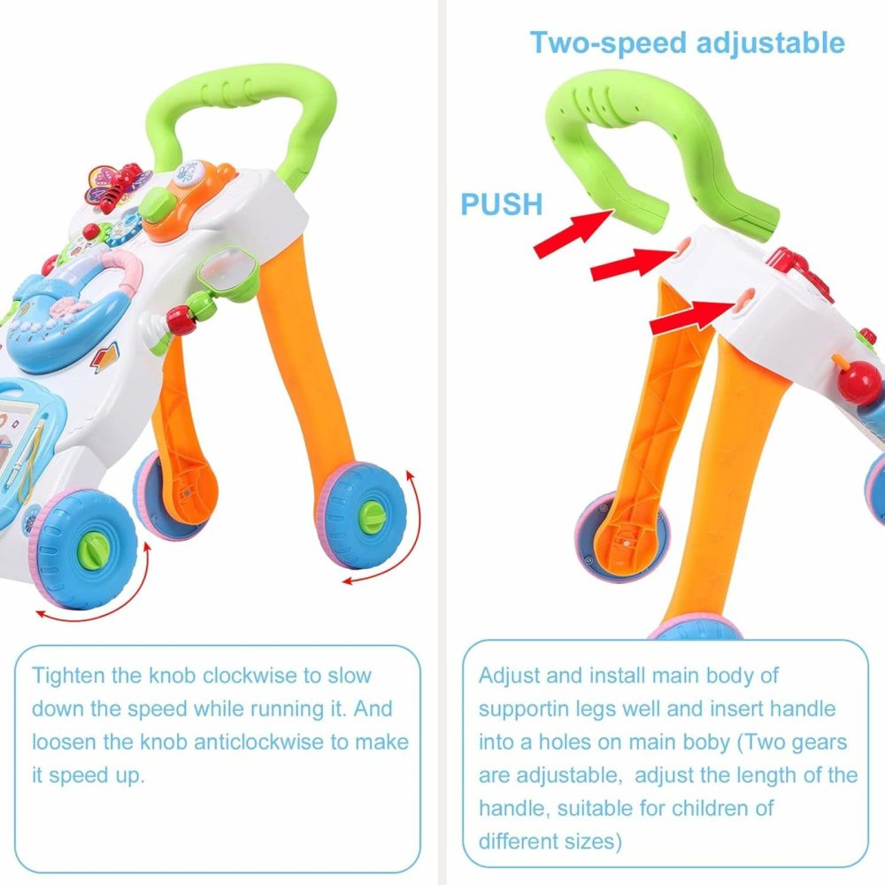 2 In 1 Sit To Stand Baby Walker With Music And Light  Push Toys For Toddlers 1-3 For Learning To Walk  Baby Walking Toys 6 To 12 Months For Infants Babies Toddlers Boys Girls  |  Push & Pull Toys All Toys Multicolor