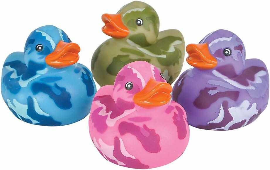 2 Inch Camouflage Rubber Duckies  One Dozen Assorted  |  Bath Toys All Toys Bath Toys