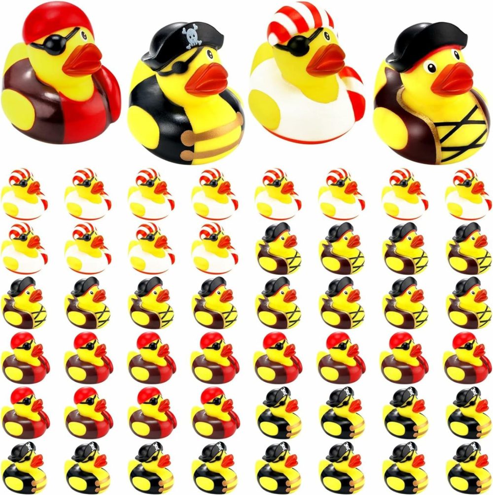 2 Inch Mini Pirate Rubber Ducks Toys Cruise Ducks Cute Yellow Duck Decor Bathtub Pool Toys Pirate Party Favors For Carnival Supplies Baby Shower Birthday Christmas Party Favor Gifts (24 Pcs)  |  Bath Toys All Toys Bath Toys