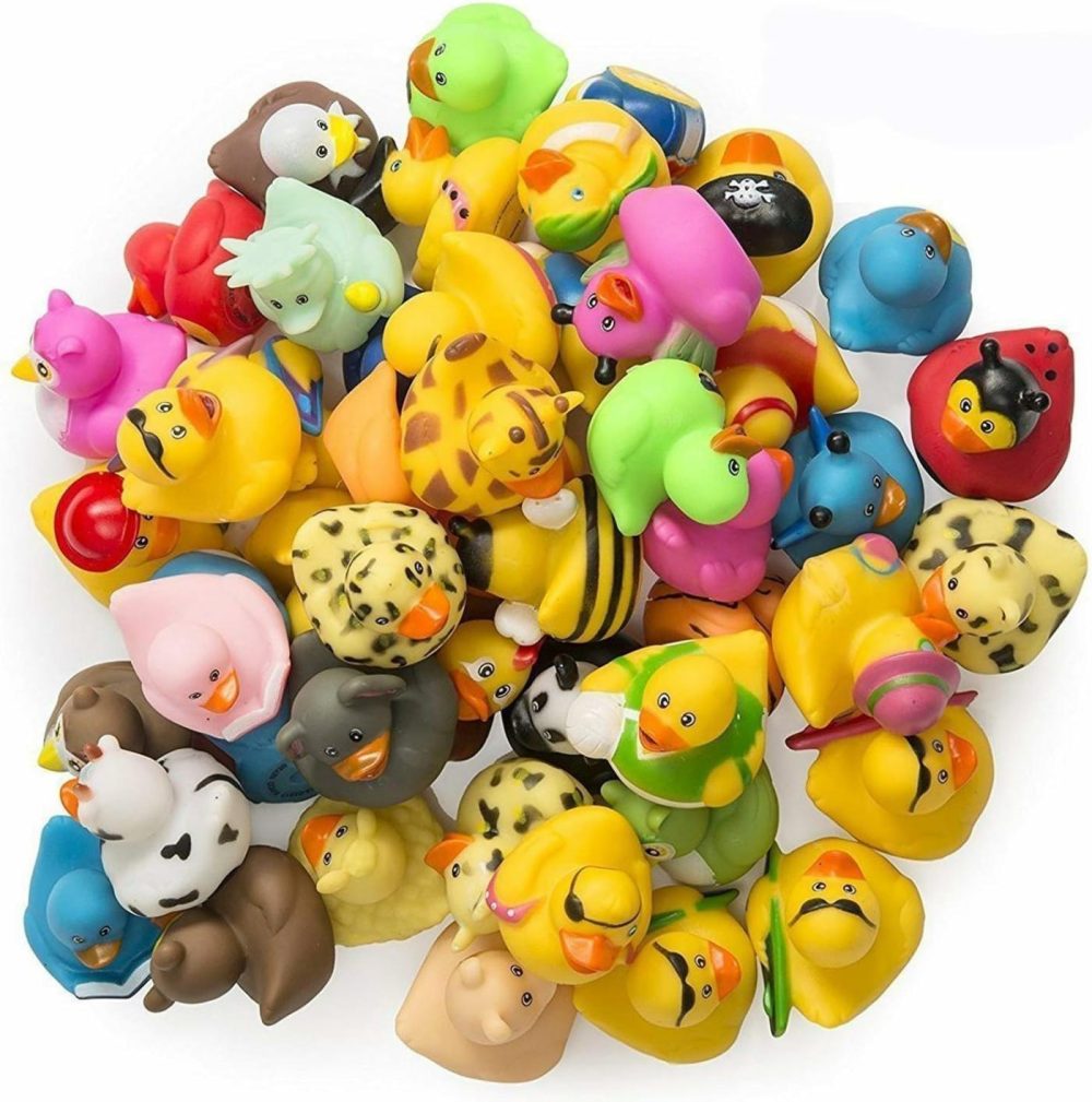 2 Inches Assorted Rubber Ducks In Bulk – 50 Pack Ducking Jeeps For Kids – For Sensory Play  Stress Relief  Stocking Stuffers  Classroom Prizes  Pinata Filler  Party Favors – Character Ducks Toys  |  Bath Toys All Toys Bath Toys