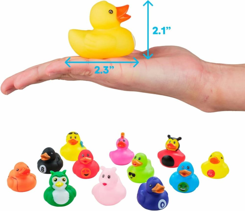 2 Inches Assorted Rubber Ducks In Bulk – 50 Pack Ducking Jeeps For Kids – For Sensory Play  Stress Relief  Stocking Stuffers  Classroom Prizes  Pinata Filler  Party Favors – Character Ducks Toys  |  Bath Toys All Toys Bath Toys