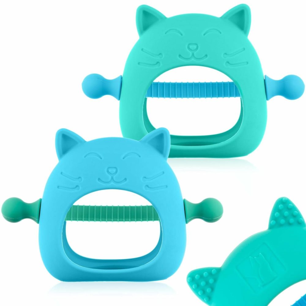 2 Pack  No Drop Silicone Teething Mitten  Relief For Teething Baby  Teethers For Babies 3-6 Months  Teething Toys For Baby 0-6 Months Bpa Free  3 Month Old Baby Must Haves  |  Teethers All Toys Teethers