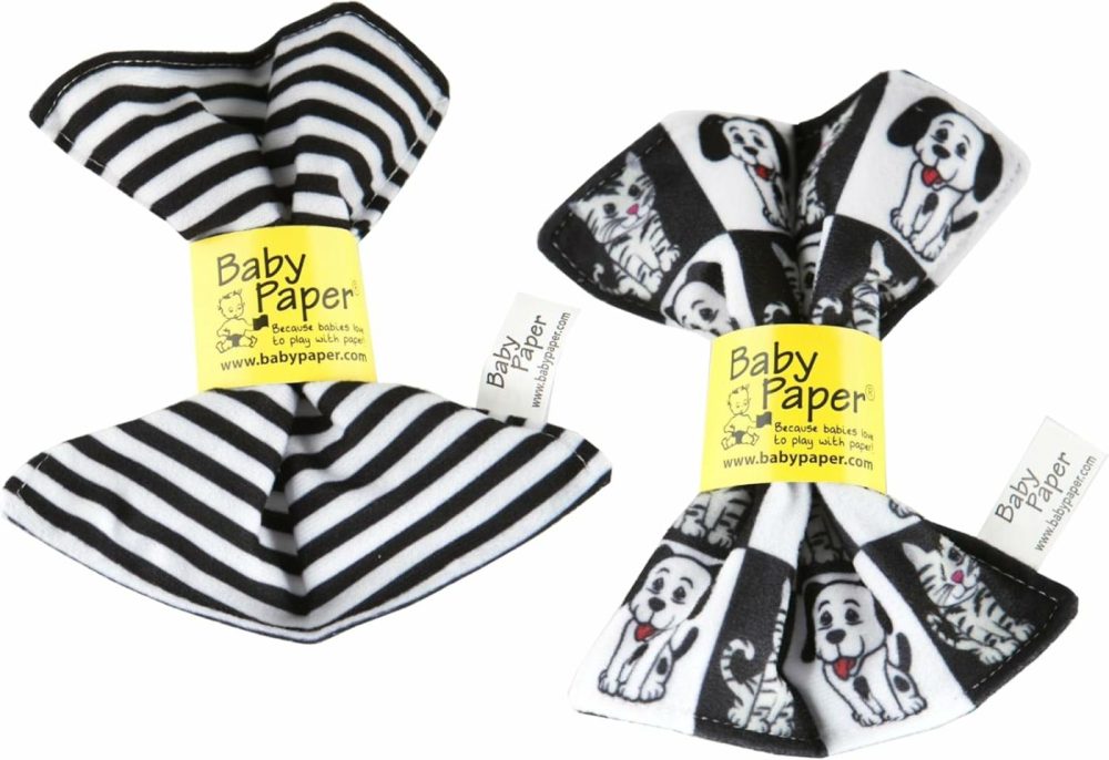 2 Pack Of Crinkly  Sensory Toys  Black & White Stripe  Dog/Cat  |  Car Seat & Stroller Toys All Toys Car Seat & Stroller Toys