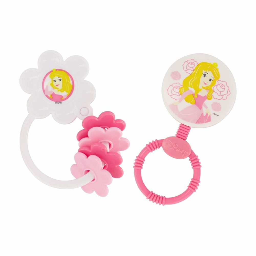 2 Pack  Princess Character Shape Rattle And Keyring Teether  Premium Toddler Birthday Toys  Infant Teething Toys  Great For Newborn Shower Gifts  |  Teethers All Toys Pink Princess II