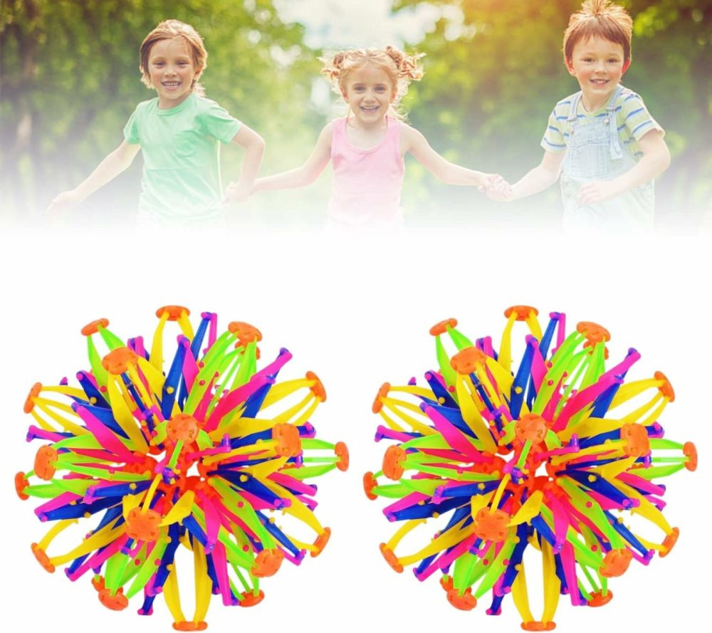 2 Pcs Colorful Sphere Breathing Ball Toy-Expandable Ball Great Anxiety Reliever Stresss Ball,Collapsible Magic Ball Toy Apply For Children And Adults Games  Interactive,Adhd-Yoga  |  Balls All Toys Balls