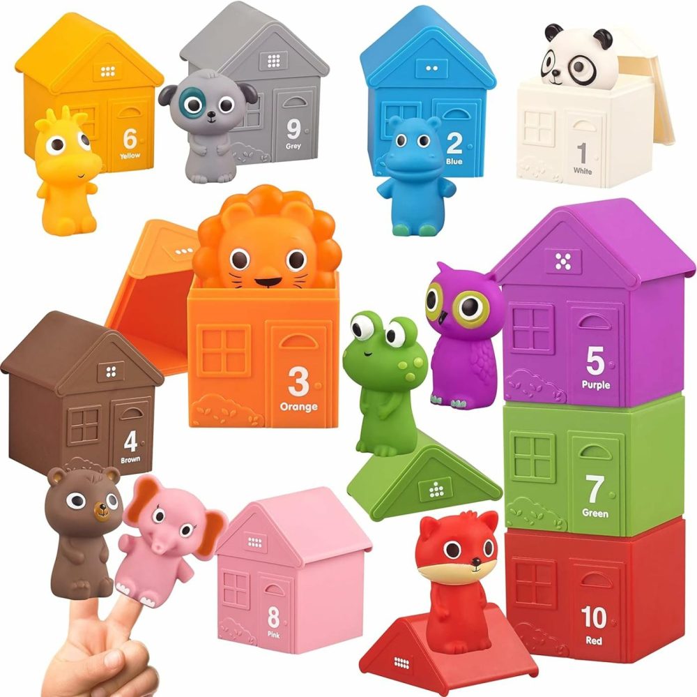 20 Pcs Farm Animals Toys For Toddlers 3-5 Kids Toys  Toddler Toys Ages 2-4 With Animal Finger Puppets And Barn Counting  Matching  Sorting Stacking Toys  Xmax Gift Stocking Stuffers For Boys Girls  |  Sorting & Stacking Toys All Toys Sorting & Stacking Toys