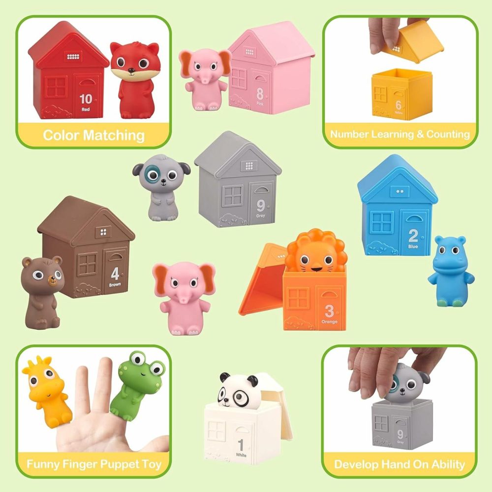 20 Pcs Farm Animals Toys For Toddlers 3-5 Kids Toys  Toddler Toys Ages 2-4 With Animal Finger Puppets And Barn Counting  Matching  Sorting Stacking Toys  Xmax Gift Stocking Stuffers For Boys Girls  |  Sorting & Stacking Toys All Toys Sorting & Stacking Toys