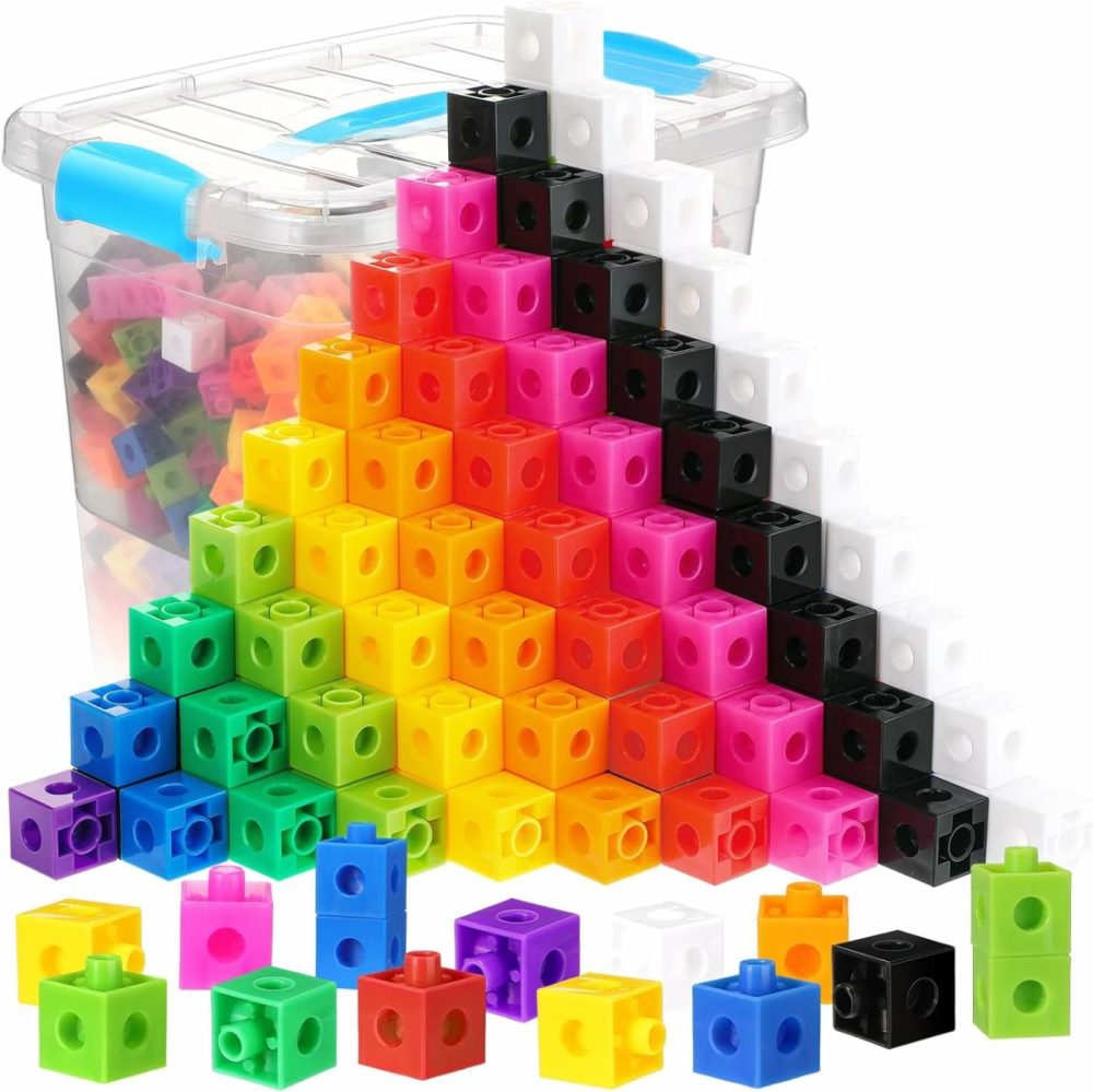 200 Pcs Math Cubes With Storage Container Counting Blocks Linking Cubes Connecting Cubes Math Manipulatives Educational Toy For Kids Age 4-8 Kindergarten Stem Activities Preschool(Blue)  |  Activity Cubes Activity Cubes Activity Cubes