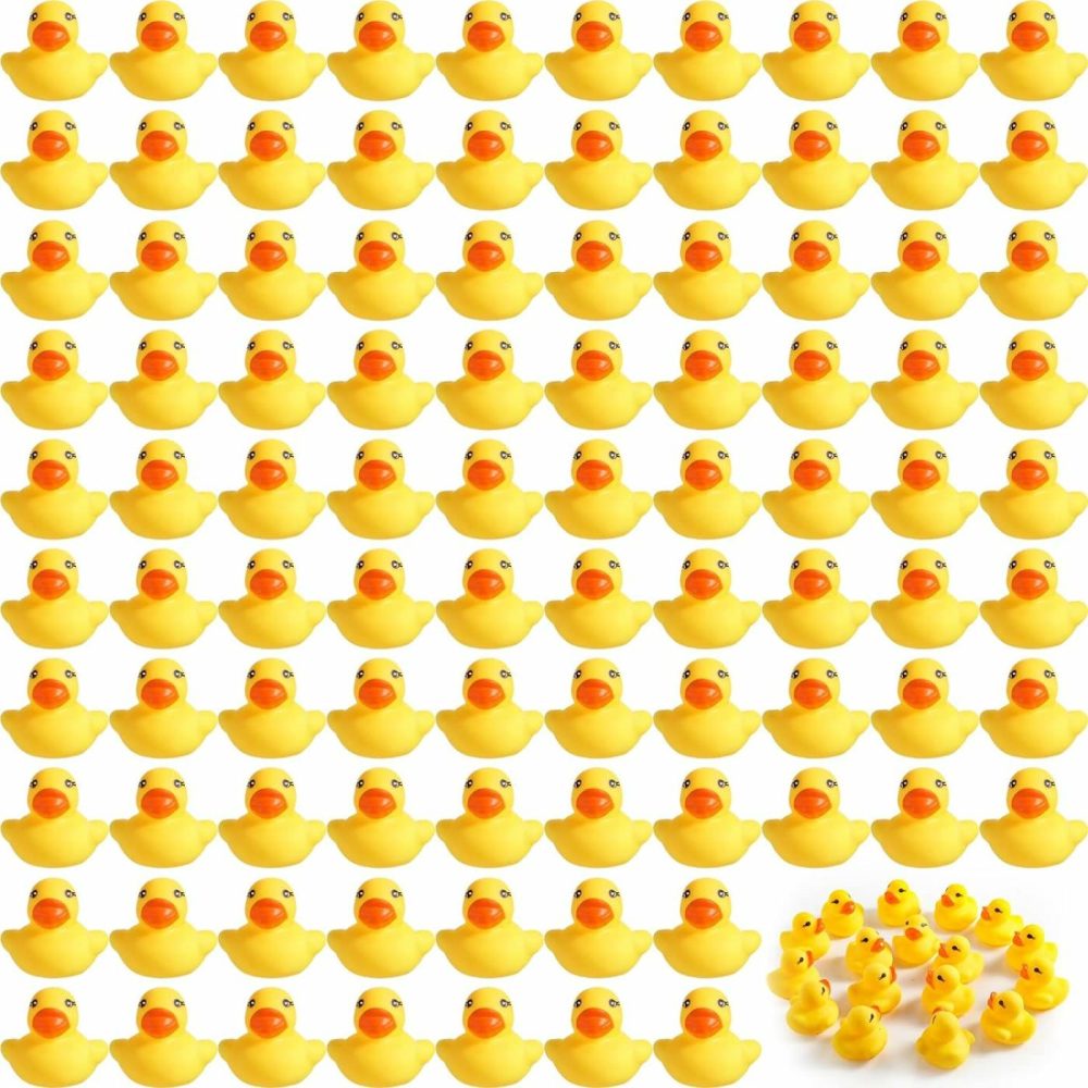 200 Pcs Mini Rubber Ducks In Bulk Yellow Tiny Baby Shower Ducks Float Squeak Bathtub Duckies Preschool Bath Toy For Birthday Party Gift(1.57 X 1.57 X 1.18 Inch,Yellow)  |  Bath Toys All Toys Bath Toys