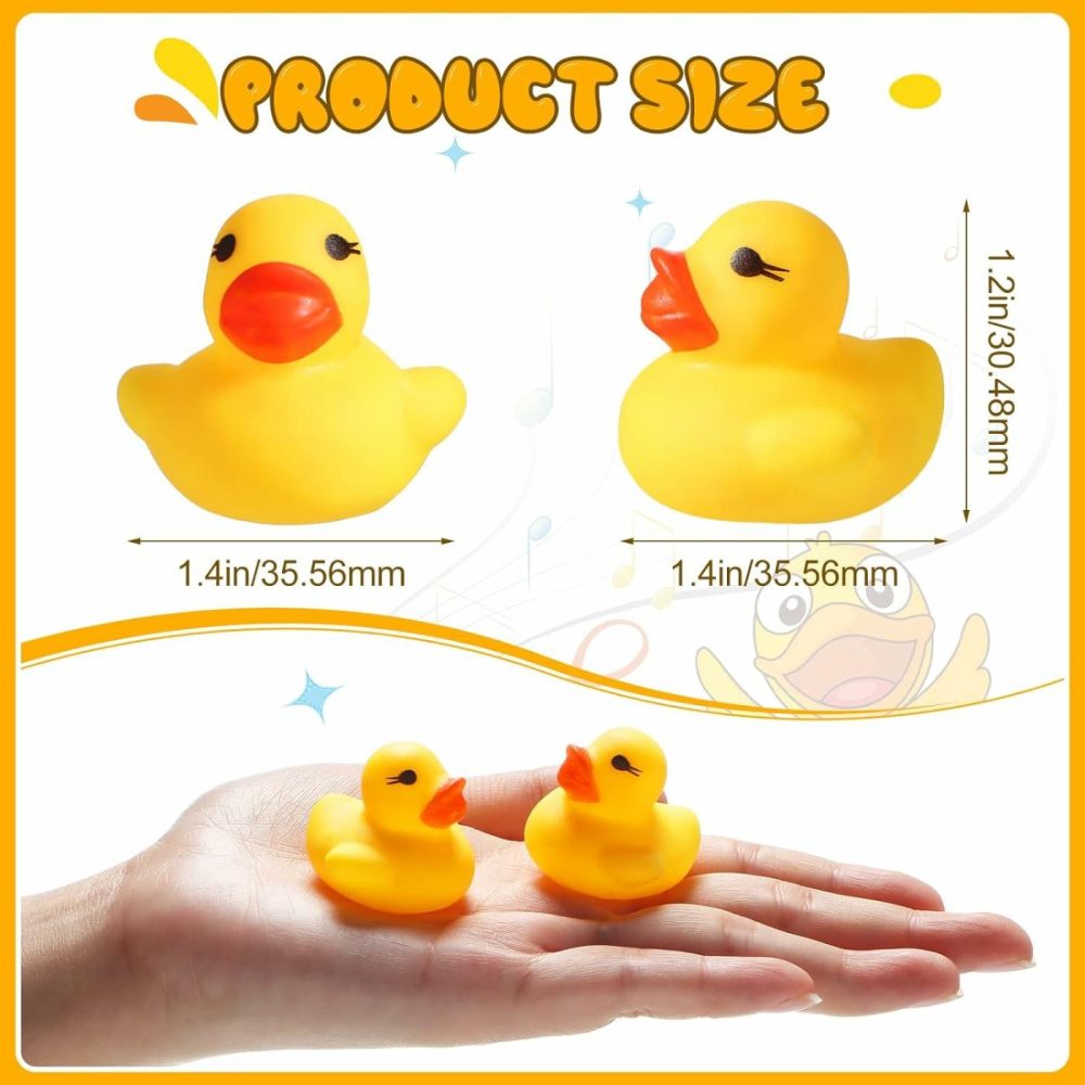 200 Pcs Mini Rubber Ducks In Bulk Yellow Tiny Baby Shower Ducks Float Squeak Bathtub Duckies Preschool Bath Toy For Birthday Party Gift(1.57 X 1.57 X 1.18 Inch,Yellow)  |  Bath Toys All Toys Bath Toys